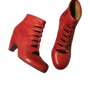 Miz Mooz Red THRONE Lace Cutout Ankle Boots